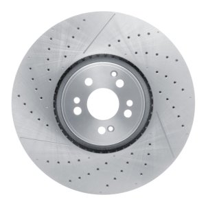 Mercedes-Benz GLS63 AMG Brake Rotor (1) - Front - R1 Concepts - Drilled and Slotted - `21-`25